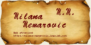 Milana Memarović vizit kartica